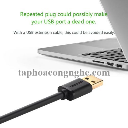 Ugreen 40329 0.5M màu Trắng Cáp tín hiệu nối dài USB 2.0 lõi thuần đồng dáng dẹt US103 30040329